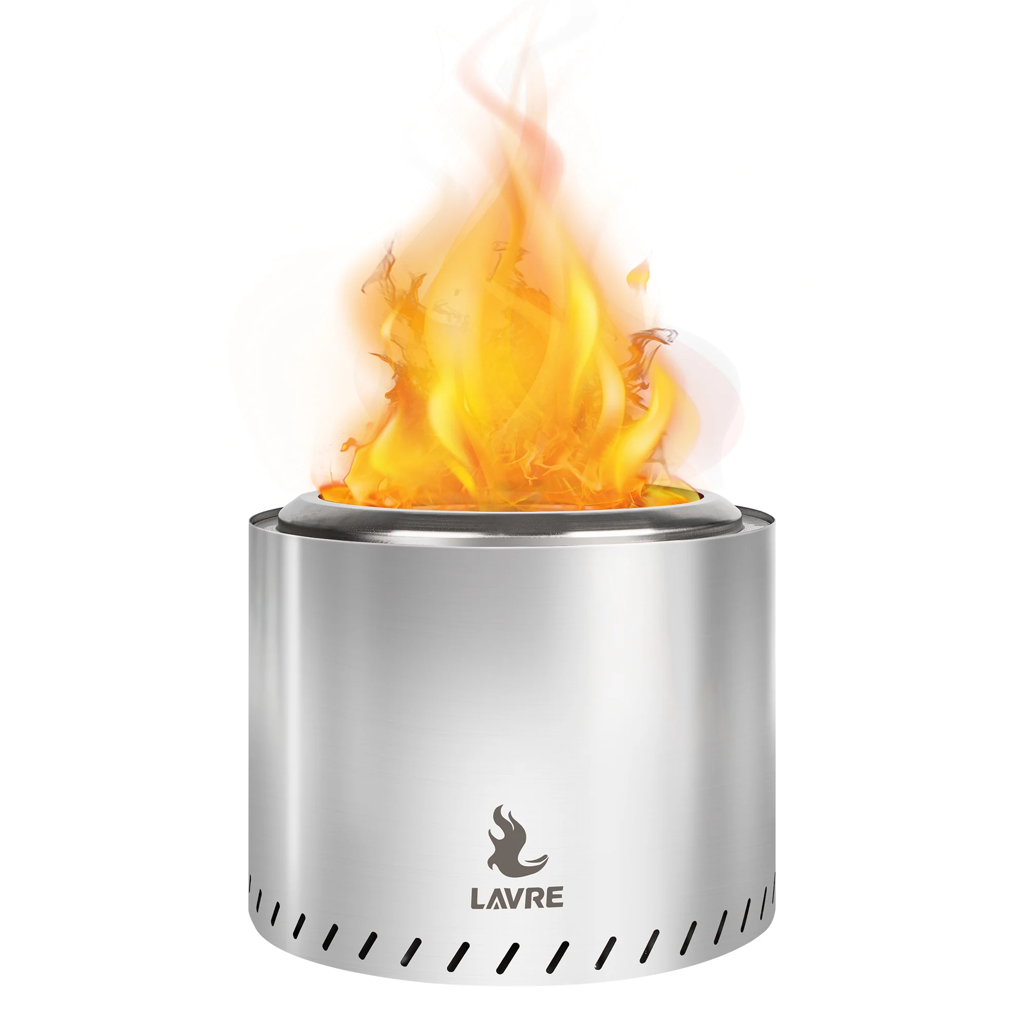 Fire Pit for Outside, 19 inch Stainless Steel Smokeless Bonfire Wood Burning Fire Pit with Removable Ash Pan