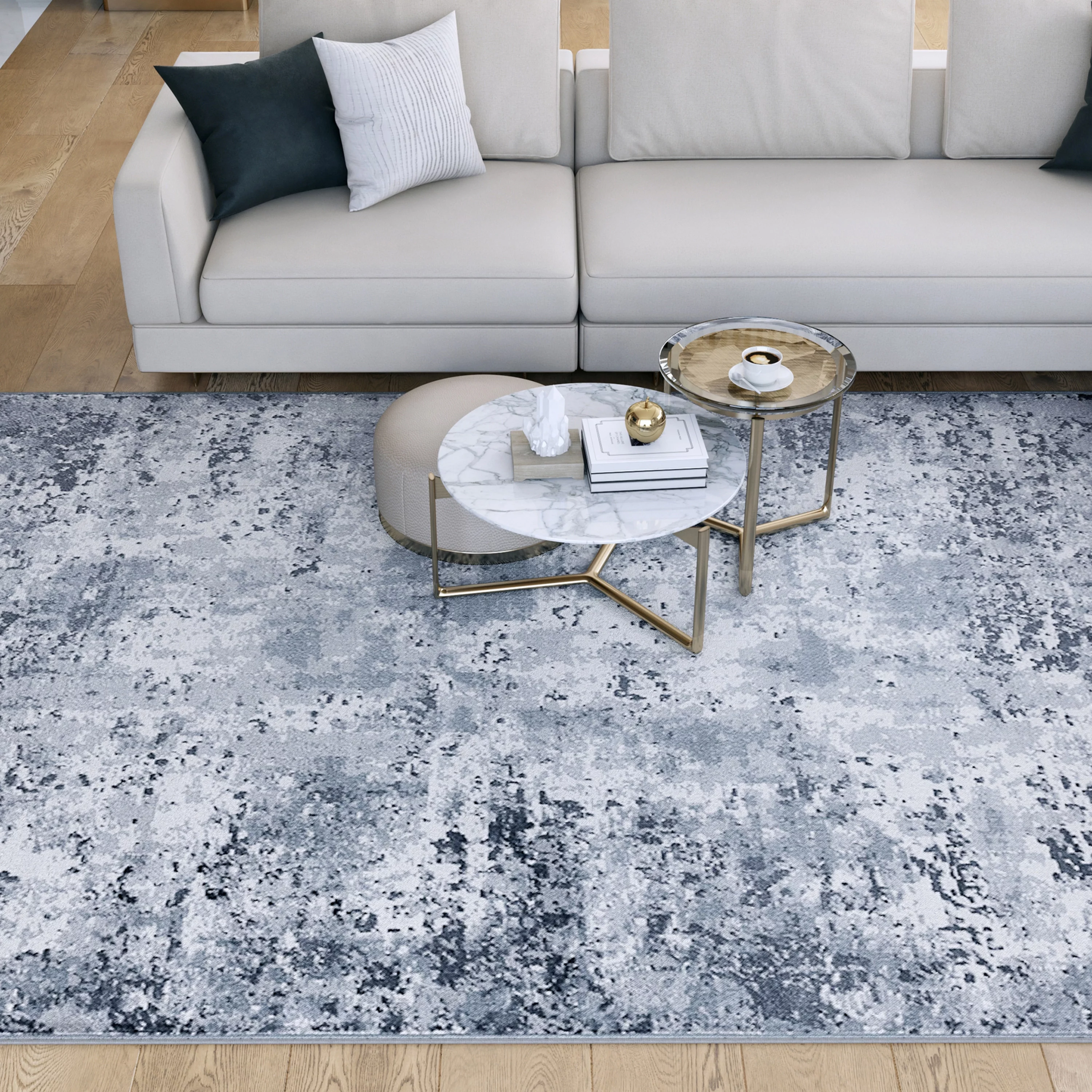 8x10 Modern Gray Large Area Rugs for Living Room | Bedroom Rug | Dining Room Rug | Indoor Entry or Entryway Rug | Kitchen Rug | Alfombras para Salas