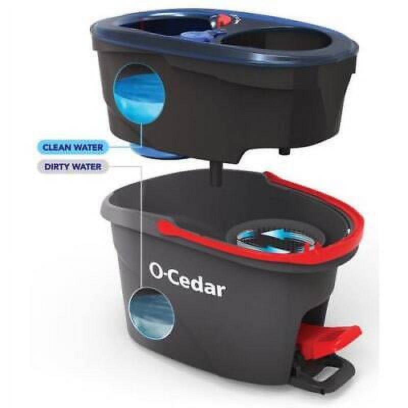 O-Cedar EasyWring Rinse Clean 12 in. W Spin Spin Mop with Bucket