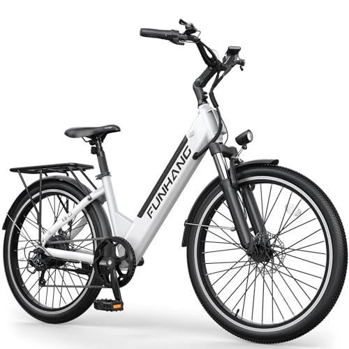 Electric Bike for Adults, 1000W Peak Ebike, 50Miles 21.7MPH Step Thru Electric Bicycle, 26" Commuter E Bikes with 48V Built-in Removable Battery