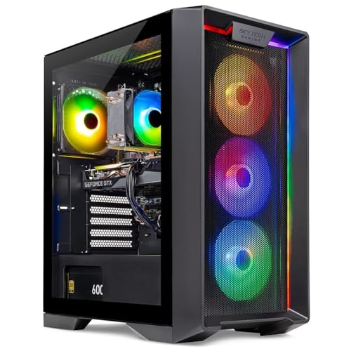 Skytech Gaming Nebula Gaming PC Desktop – AMD Ryzen 5 3600 3.6 GHz, NVIDIA GTX 1650, 500GB NVME SSD, 16GB DDR4 RAM 3200, 600W Gold PSU, 11AC Wi-Fi
