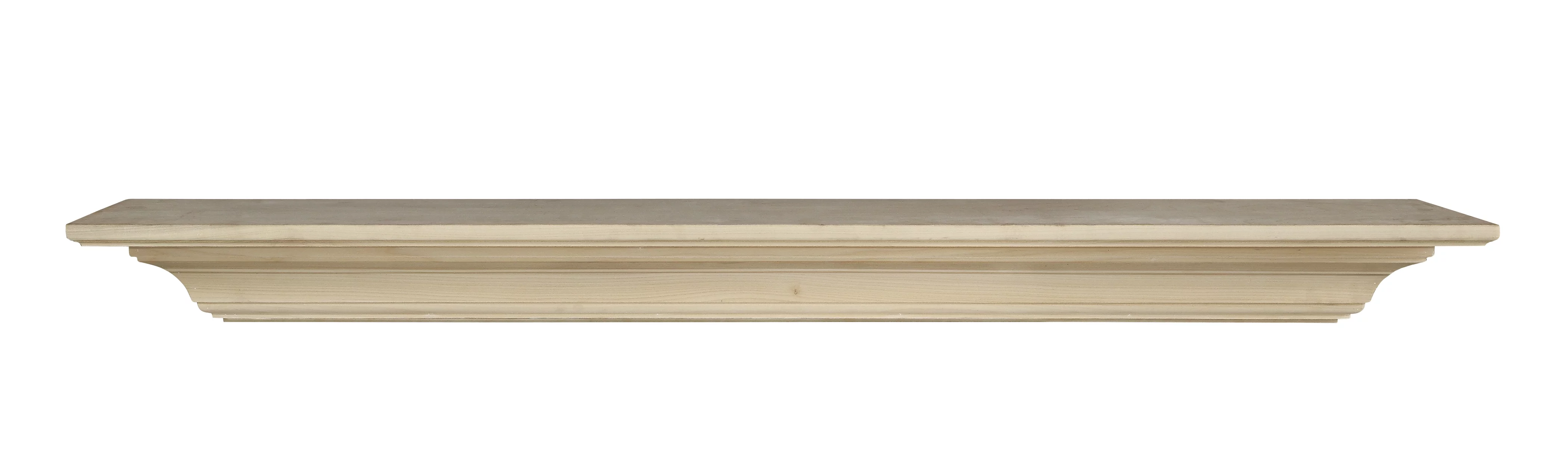Pearl Mantels Homestead Traditional Premium Wood Mantel Shelf, Unfinished, Paint and Stain Grade, 60"L x 10"D x 5"H