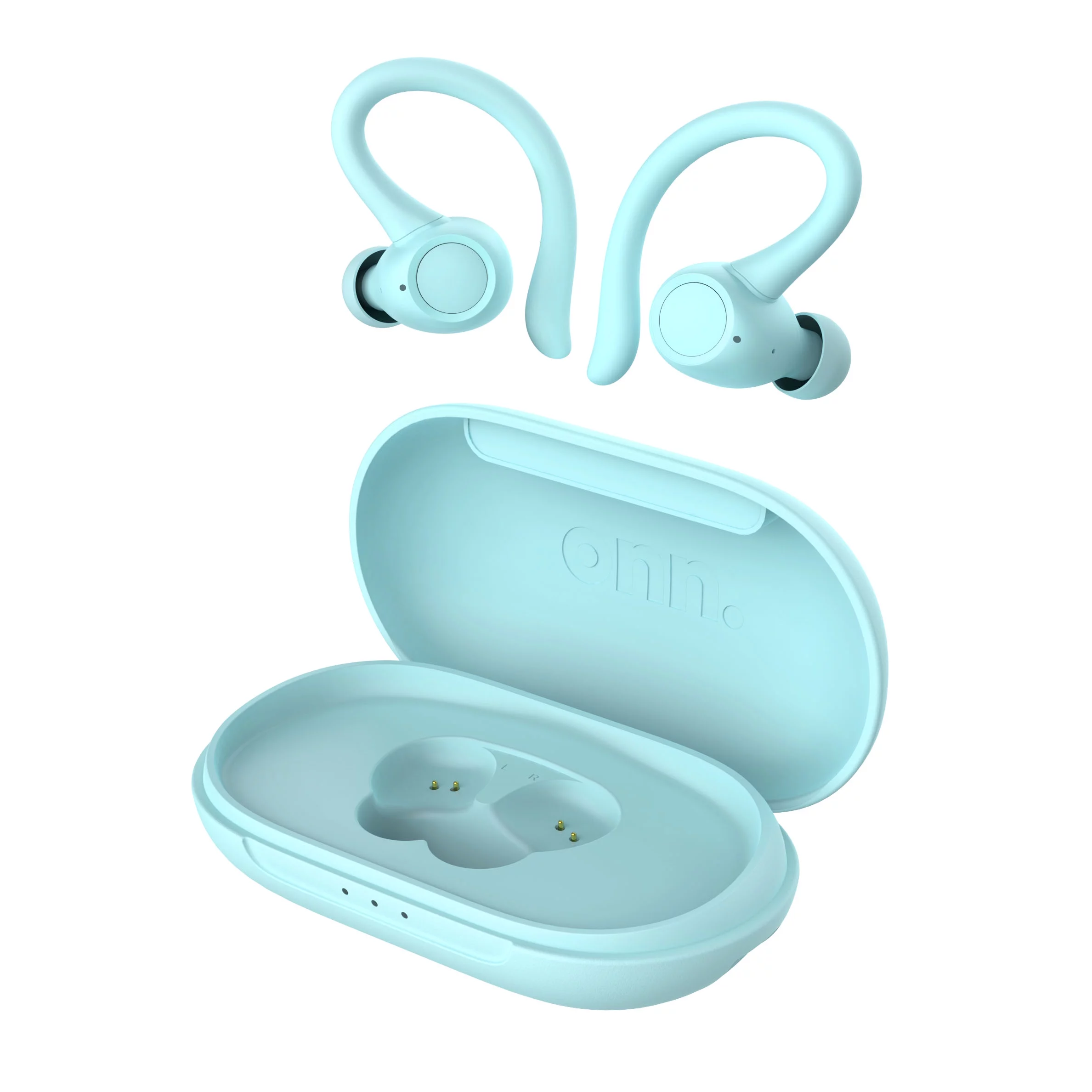 onn. Bluetooth True Wireless Earbuds with Earhook for Sport, Aqua - Curated Treasures Market