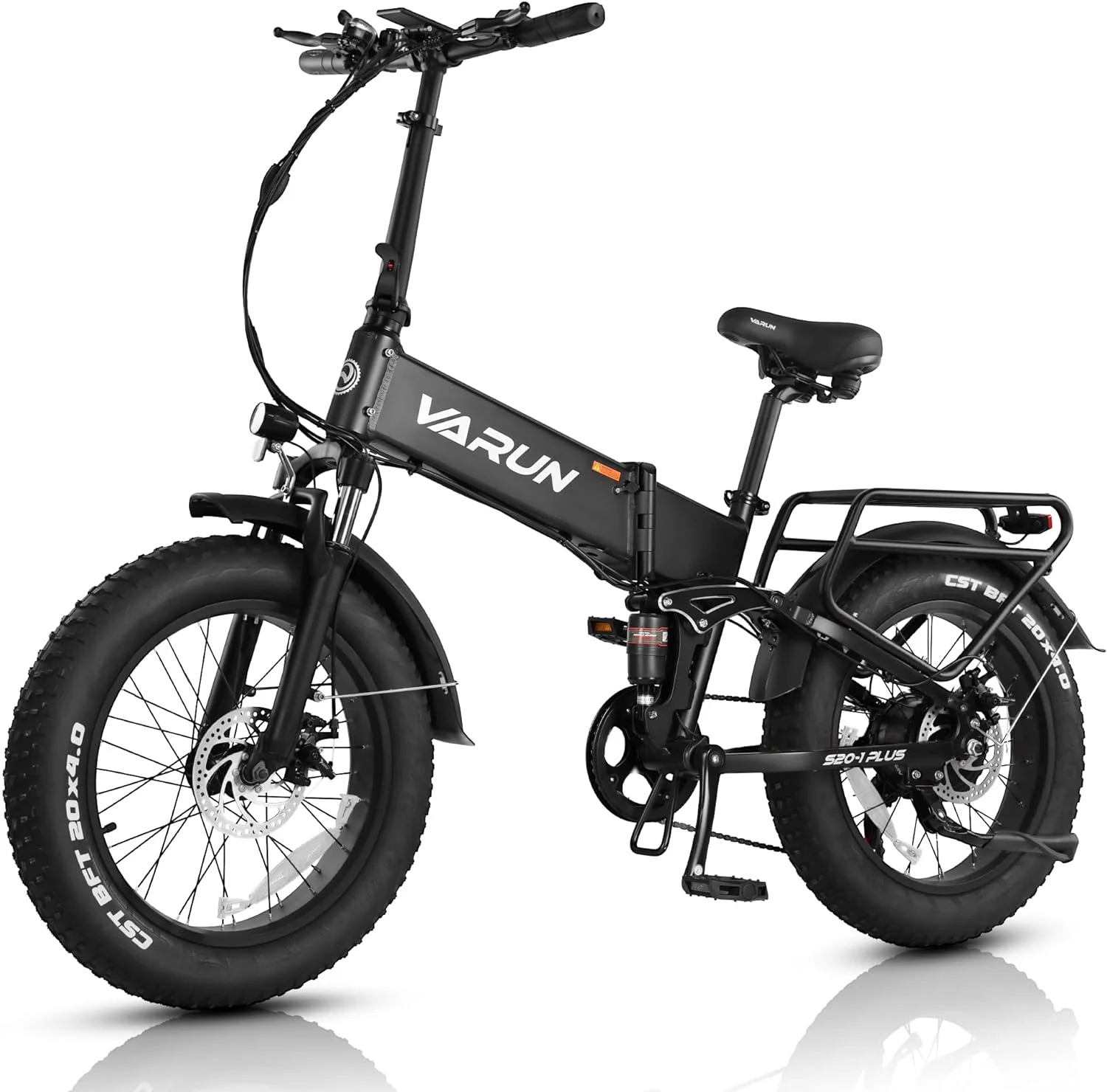VARUN Folding Electric Bike for Adults - Peak 750W Fat Tire Electric Bike with 48V 13Ah Anti-Theft Battery