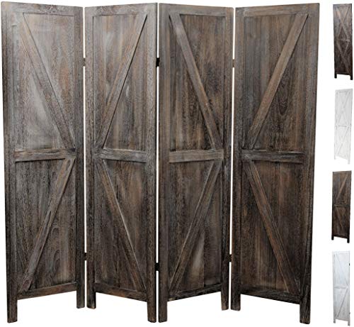 Premium Home Room Divider and Folding Privacy Screens for Partition, Wall dividers, Room Separator, Temporary Wall, Rustic Barnwood (Barnwood X)