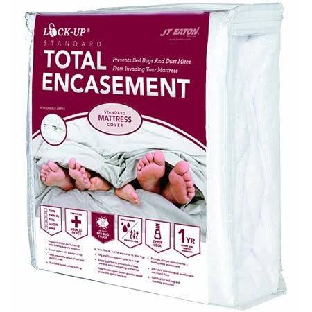 JT Eaton Lock-Up Total Encasement Hypoallergenic Waterproof Mattress PROTECTOR, Size: Twin