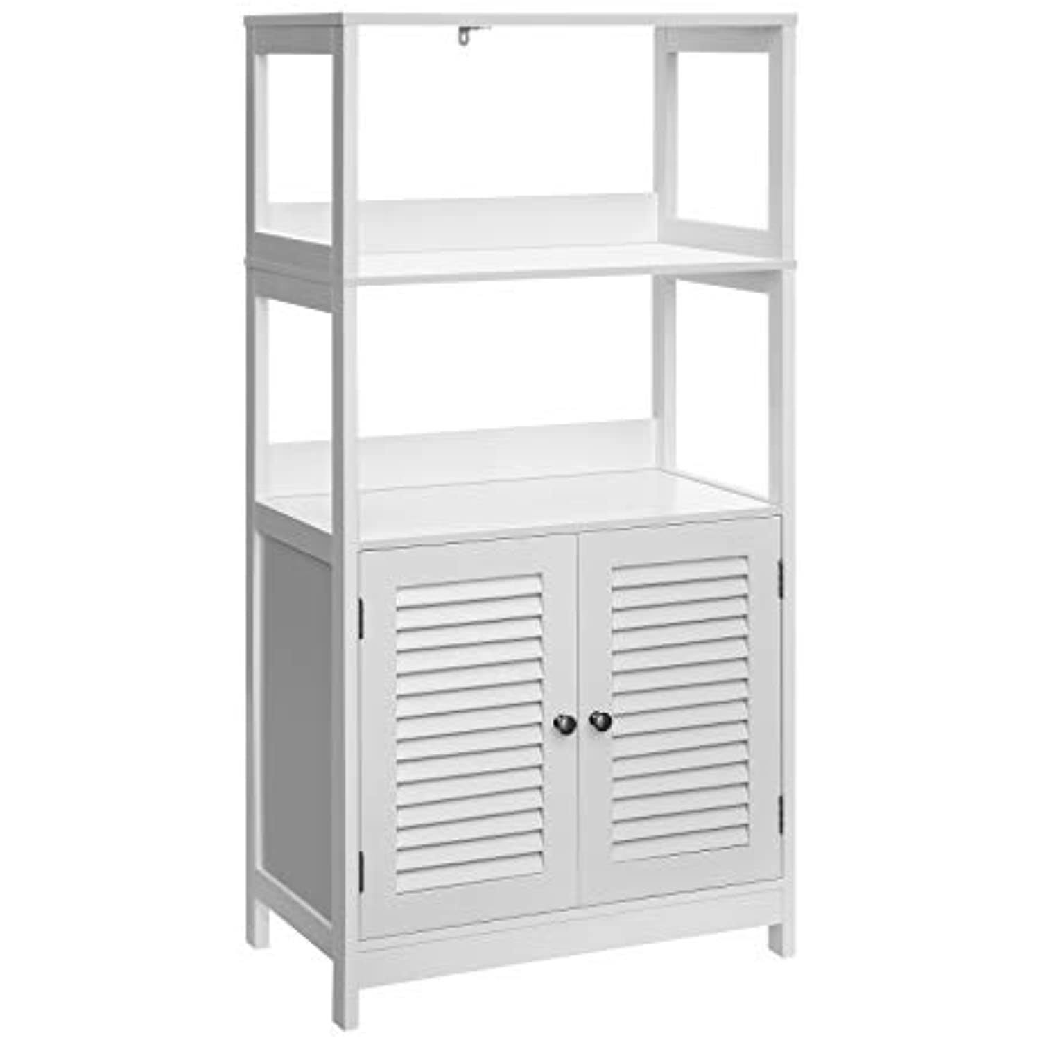 VASAGLE Bathroom Tall Cabinet, White, Freestanding Linen Tower
