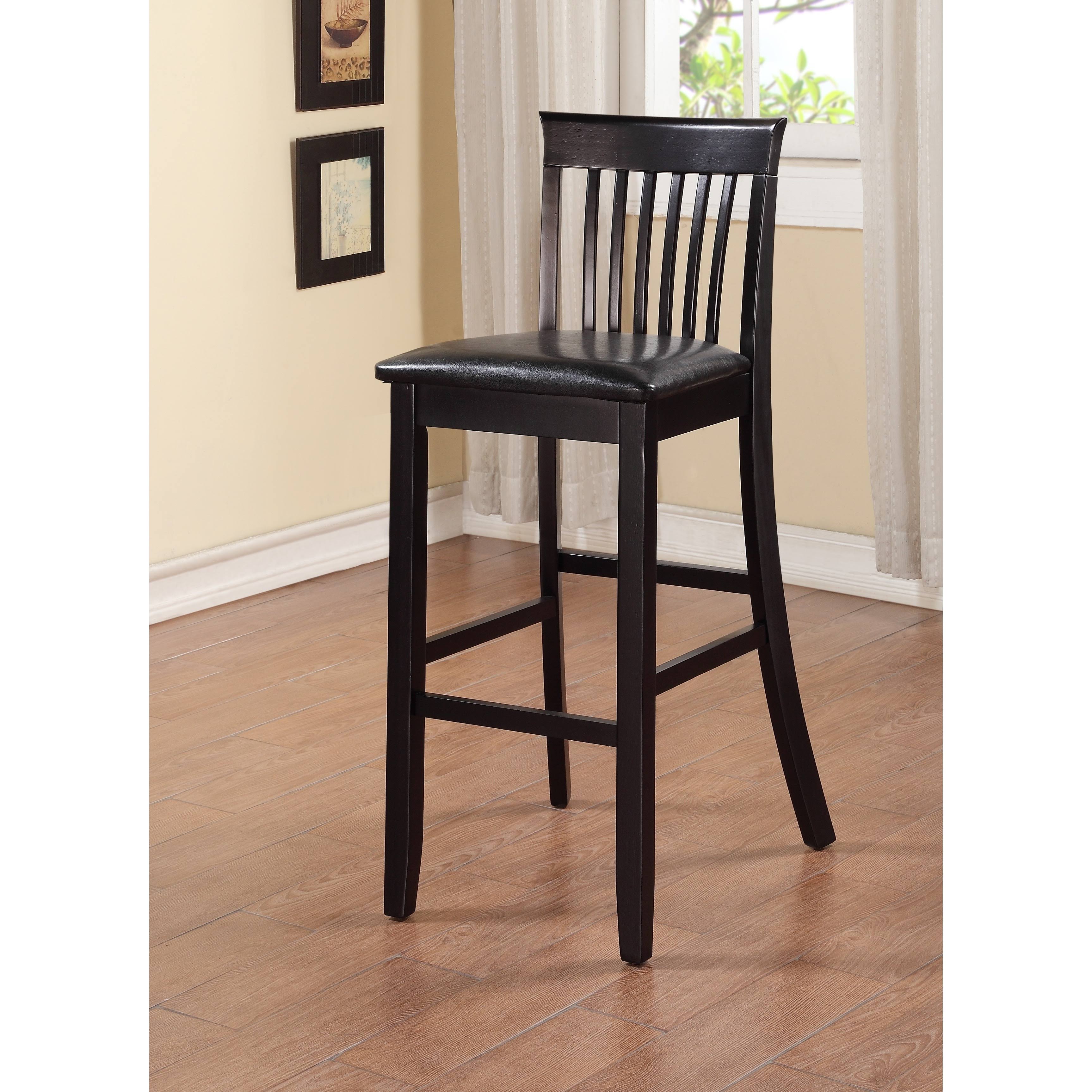 Linon Piedmont Black Slat Back Bar Stool