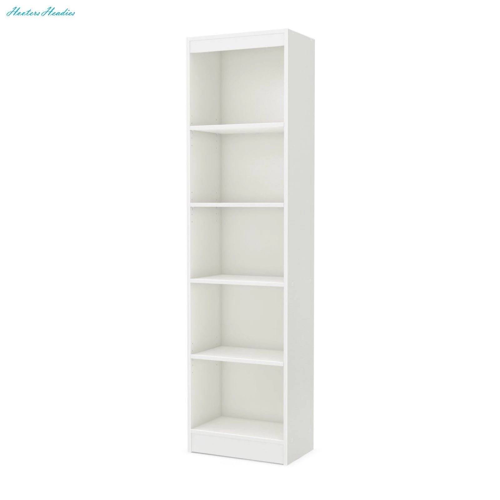 South Shore Axess Collection 5-Shelf Narrow Bookcase Pure White