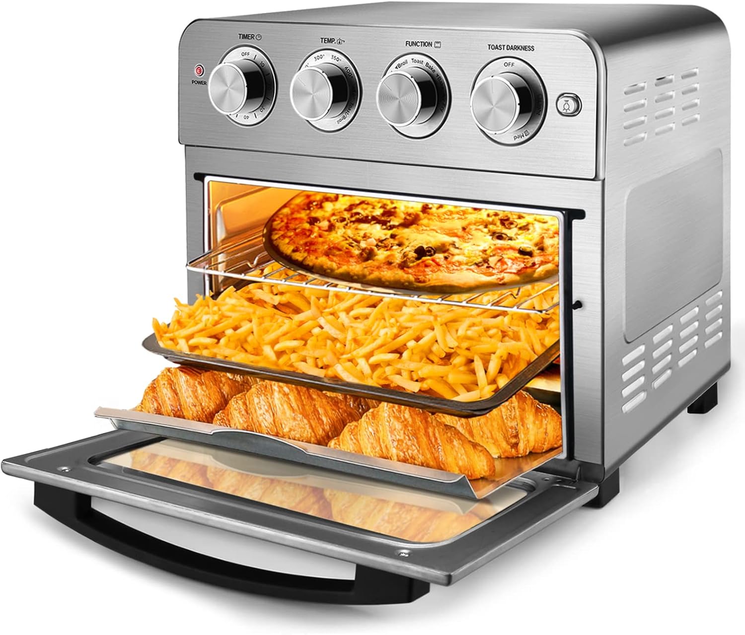 Geek Chef Air Fryer, 7-in-1 Air Fryer Oven, 6 Slice 24.5QT Air Fryer Toaster Oven Combo, Roast, Bake, Broil, Reheat, Fry Oil-Free