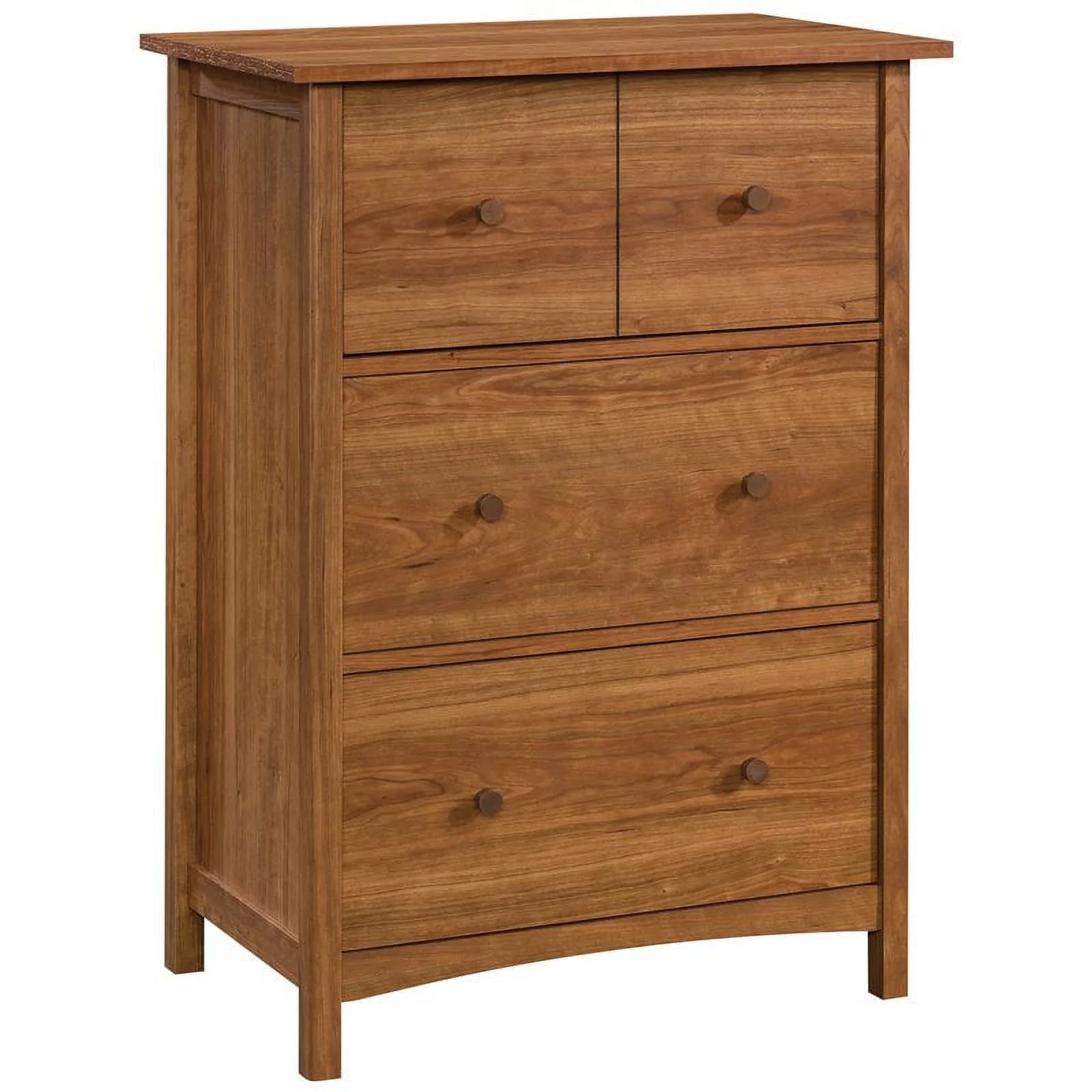 Pemberly Row Engineered Wood Secretary Desk/Chest in Prairie Cherry