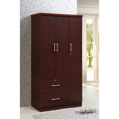 Winston Porter Blankenship 3 Door Armoire; Mahogany