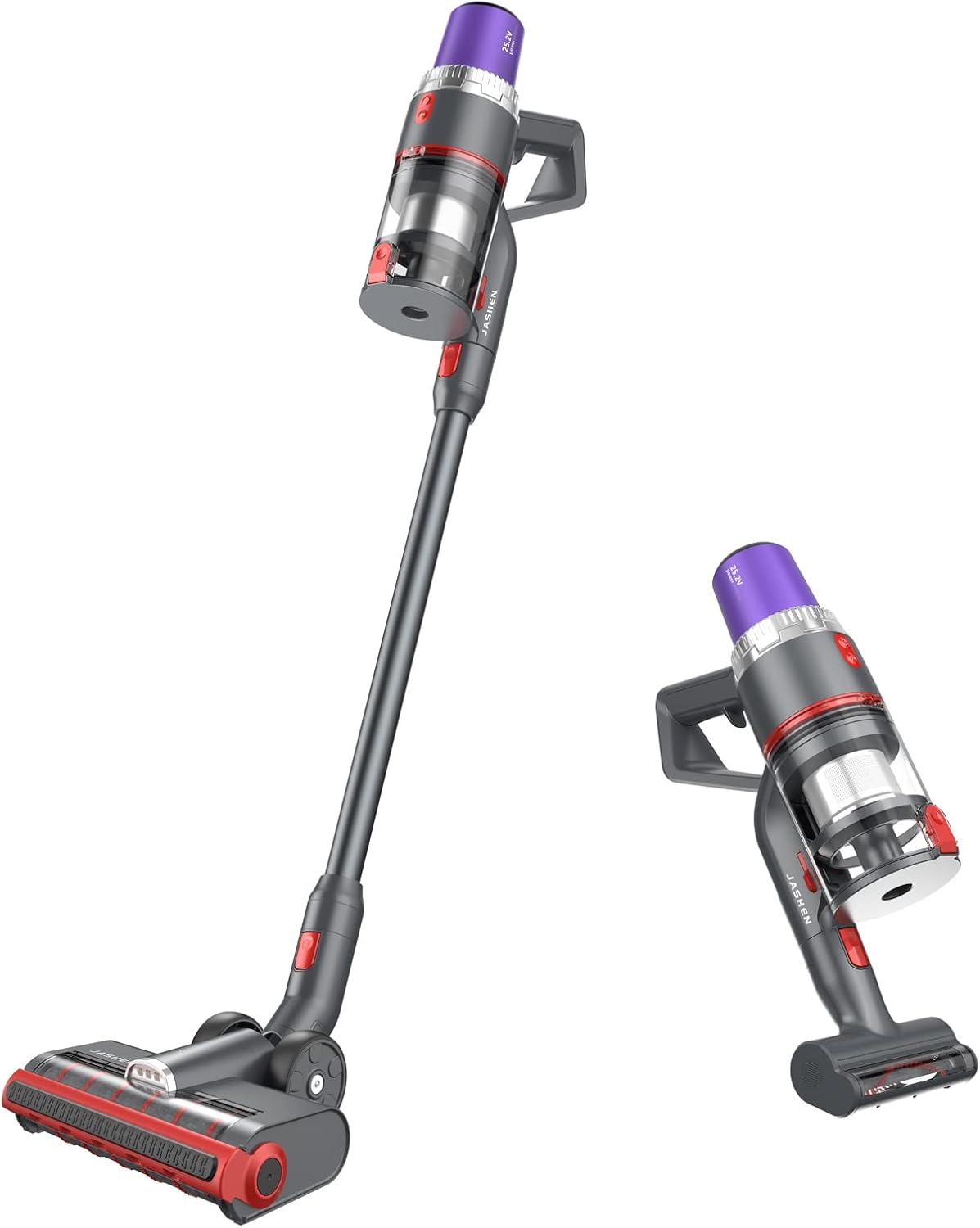 JASHEN V16 Cordless Vacuum Cleaner, Lightweight Stick Vacuum Cleaner, 350W Suction, 4-in-1 Cordless Vac, for Hard Floor, Tile, Laminate, Carpet