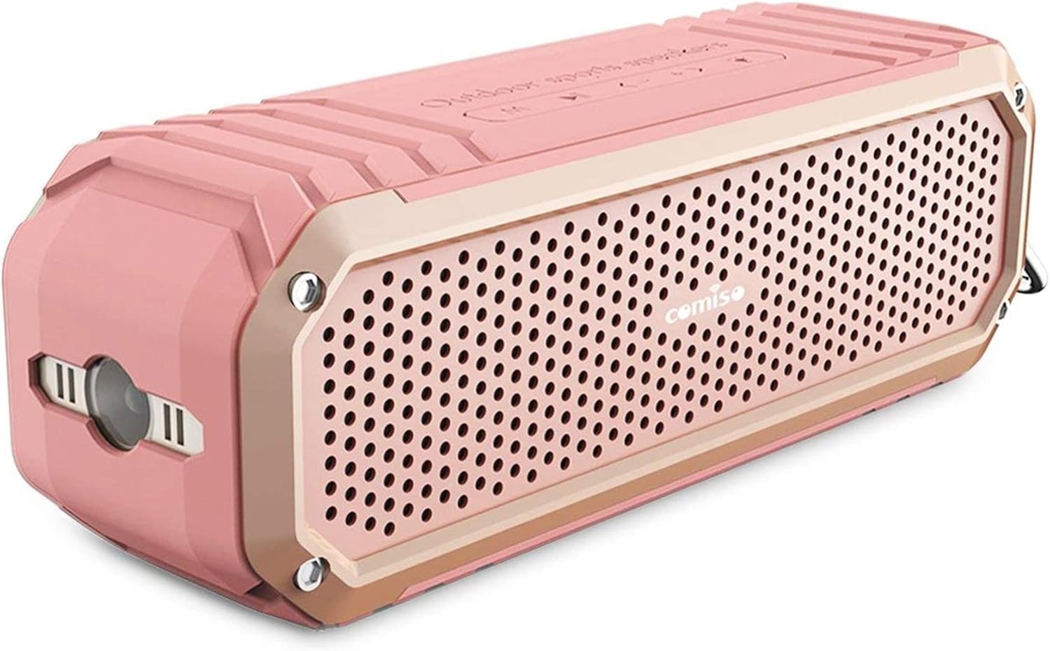 COMISO Bluetooth Speakers with Lights, Loud Dual Driver Wireless Portable Speaker, HD Audio Enhanced Bass, Built in Mic Clear Call Support Aux Input