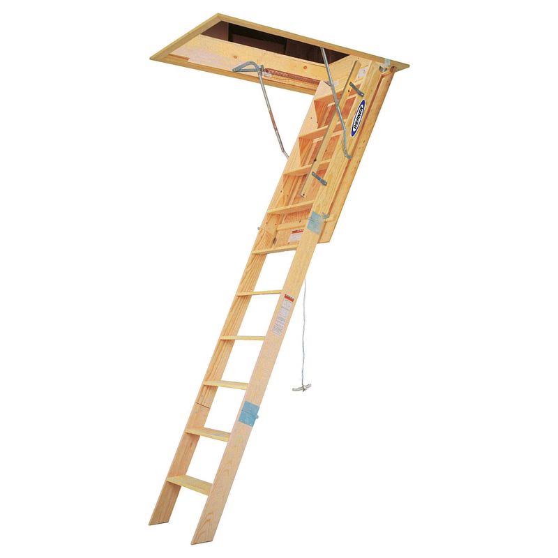 Werner WH2510 10 ft. Heavy-Duty Wood Attic Ladder (54 in. x 25 in. Opening)