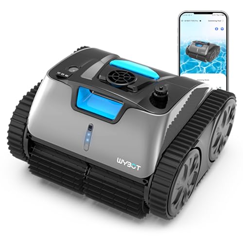 (2024 New) WYBOT C1 Pro Robotic Pool Cleaner Vacuum with APP, Manual Mode Switching & Wall Climbing, 65W Suction Power, 150 Mins, 1614 sq.ft
