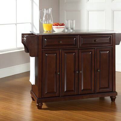 Haslingden Kitchen Island with Stainless Steel Top Three Posts Finish: Vintage Mahogany
