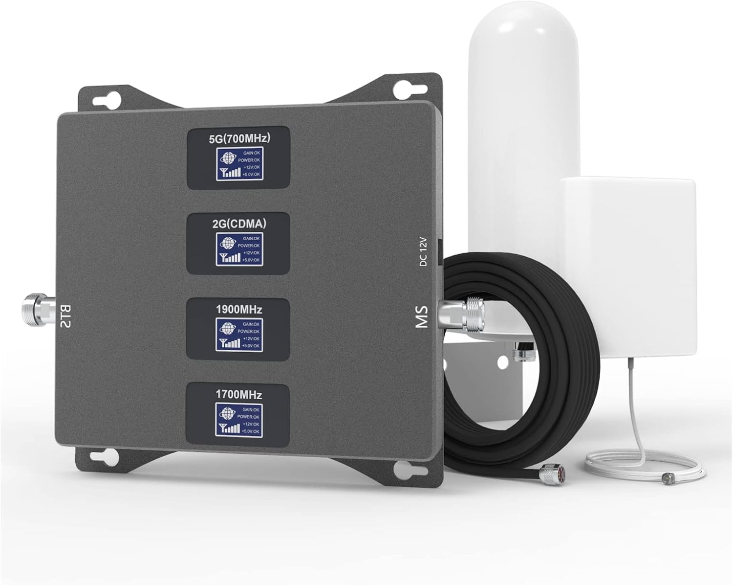 Goboost Cell Phone Signal Booster for Home and Office Boosts Verizon AT&T T-Mobile Signal 2G 3G 4G LTE 5G Band 2/4/5/12/17 Cell Phone Signal Booster