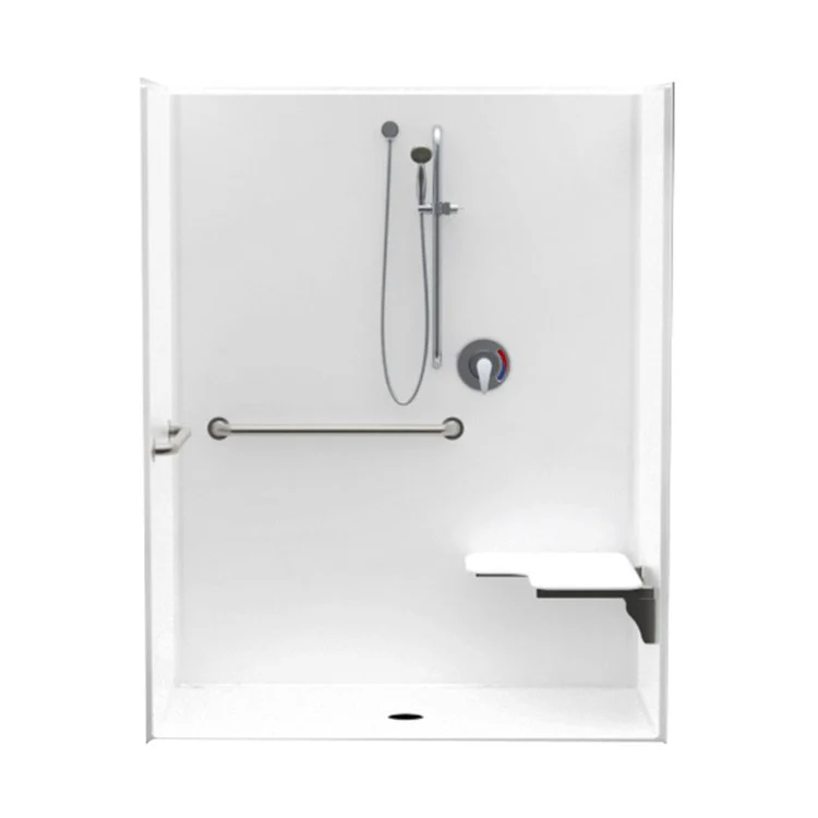 Shower Module 60x30 Inch Center Drain White ADA