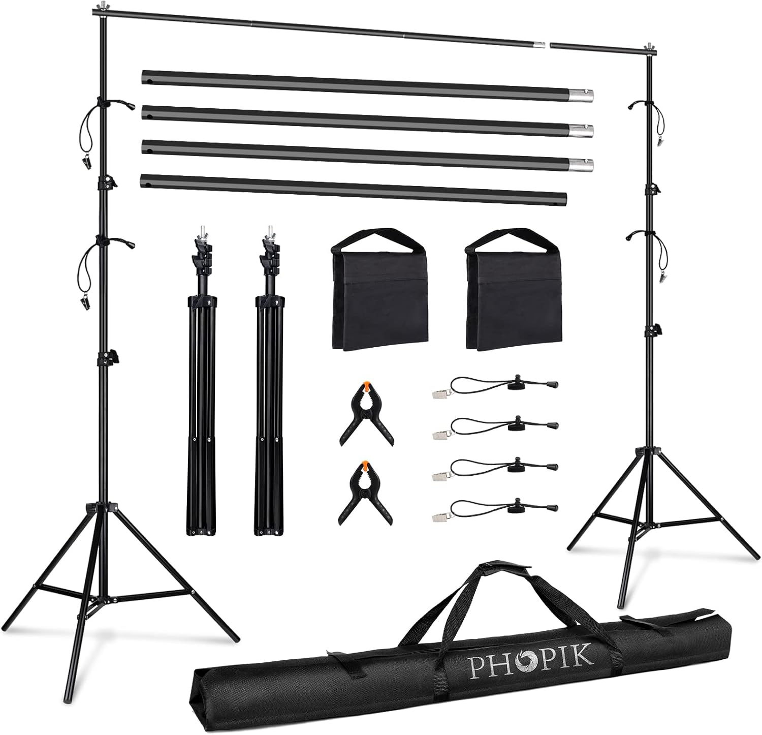 PHOPIK Photo Studio Backdrop Stand, 10ft Adjustable Photo Background Holder