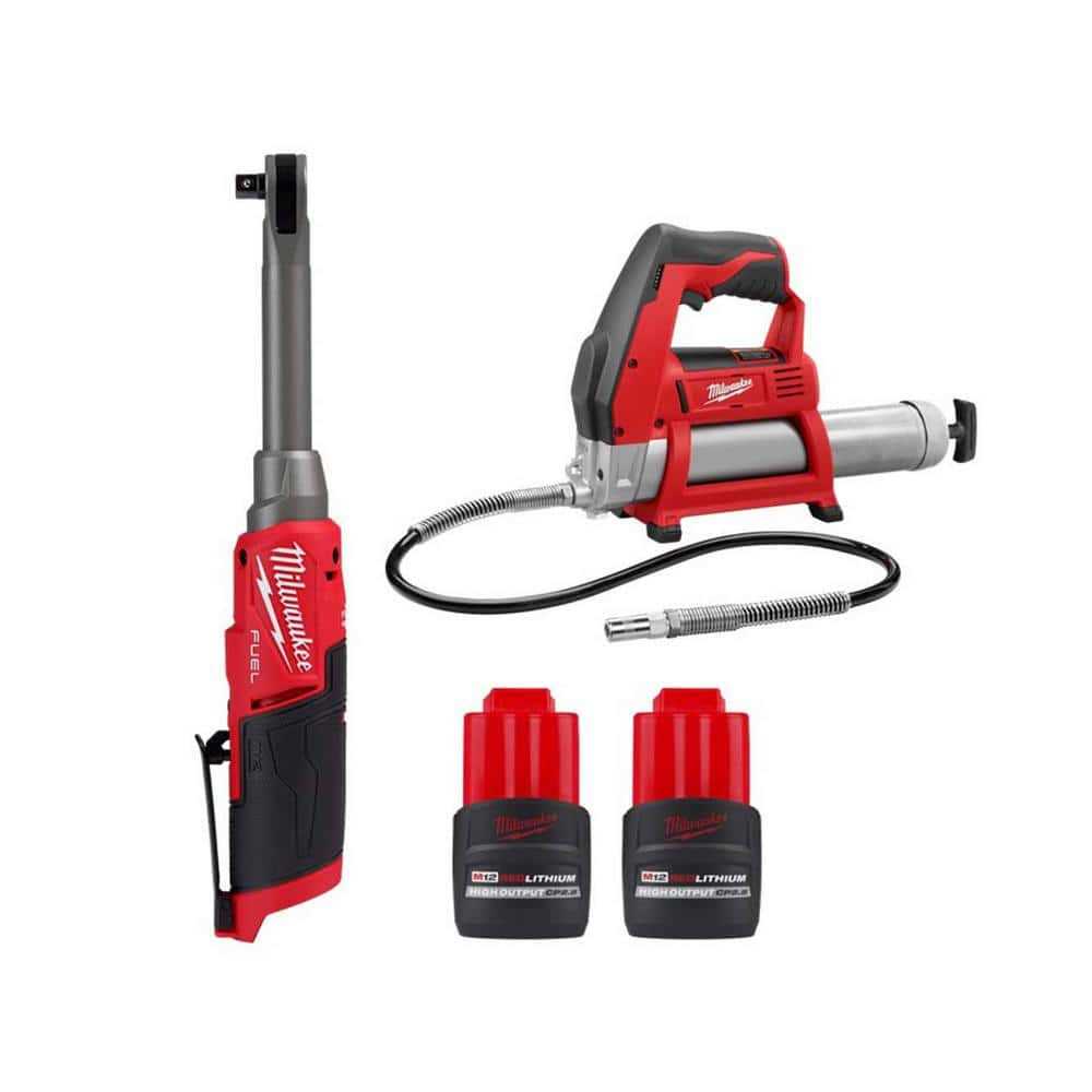 Milwaukee M12 FUEL 3/8 in. Extended Reach High Speed Cordless Ratchet w/M12 M12 HO 2.5 Ah