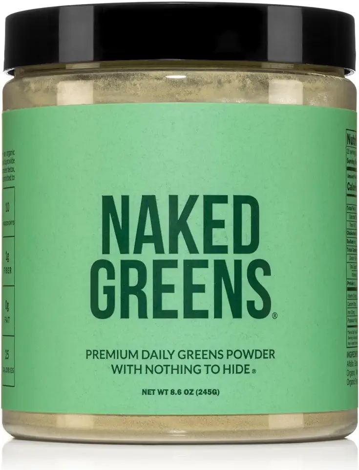 Naked Super Greens Powder Organic Greens Supplement - Only 10 Premium Ingredients - Vegan, Non-GMO, Prebiotic and Probiotic - 35 Servings