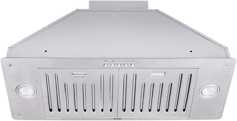 KOBE INX2730SQB-700-2 Brillia 30-inch Built-in/ Insert Range Hood, 3-Speed, 550 CFM, LED Lights, Baffle Filters, Stainless Steel