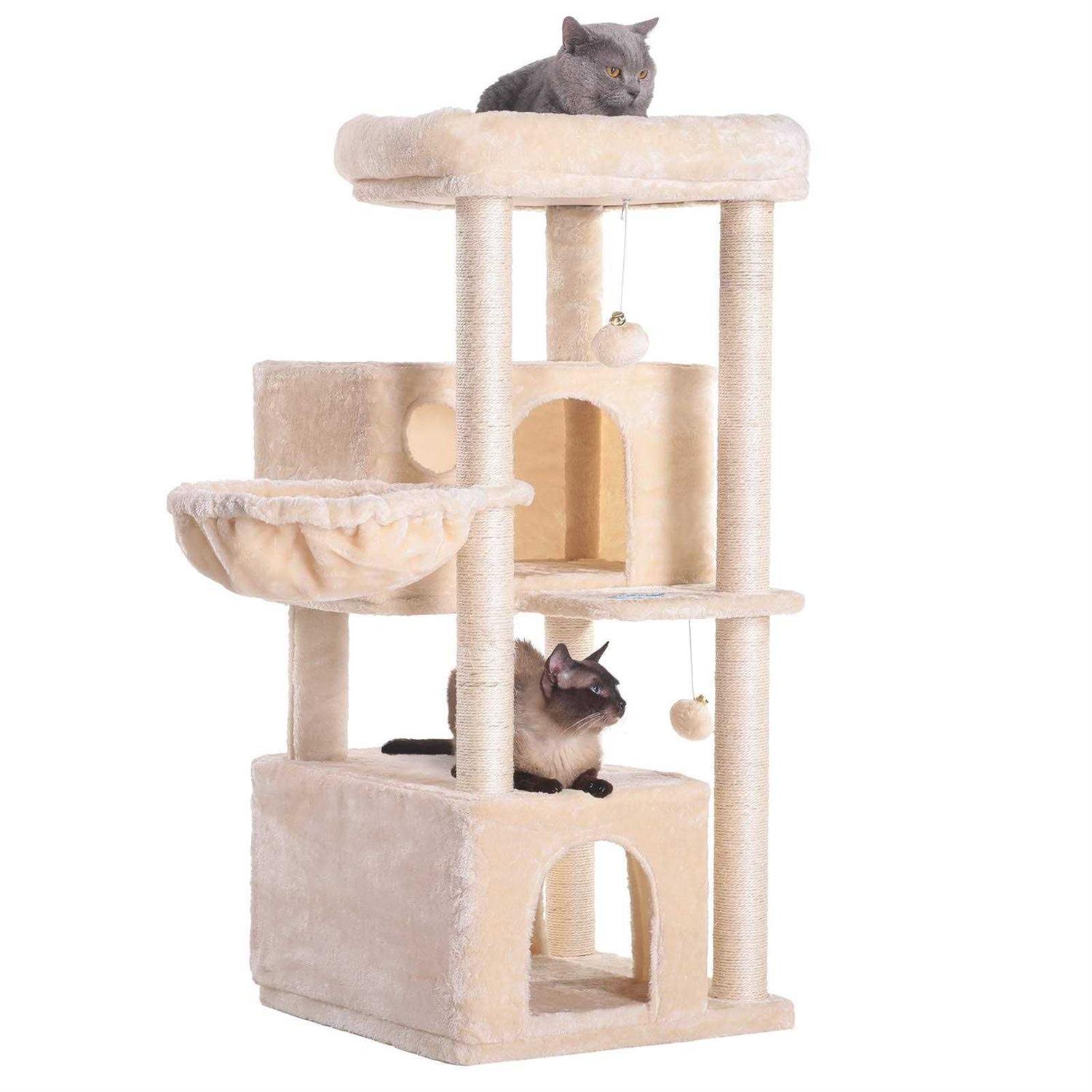 Hey-brother Cat Tree,Multi-Level Cat Condo for Large Cat Tower Furniture with Sisal-Covered Scratching Posts - Pet Supplies online store