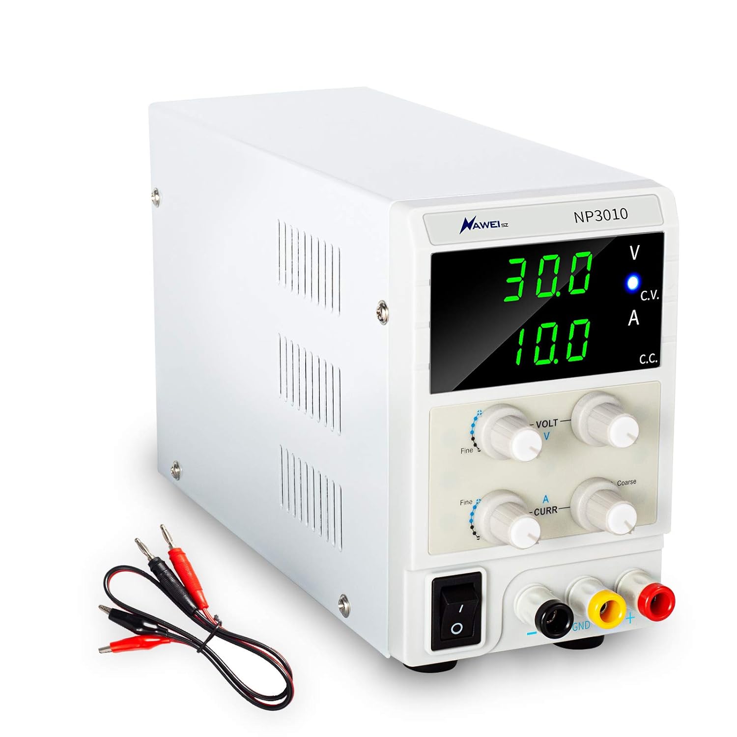 DC Power Supply Variable 30V 5A Precision Adjustable Power Supply 4-Digital LED Display-with Alligator Leads for Lab Equipment, DIY Tool, Repair