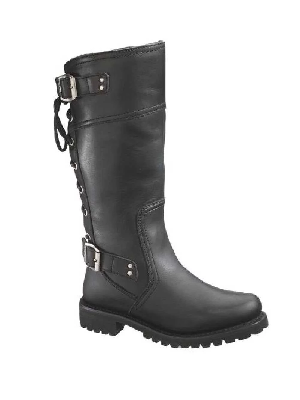Harley-Davidson Women's Alexa Back Lace Black Leather Motorcycle Boots D85167, Harley Davidson - Curated Treasures Market