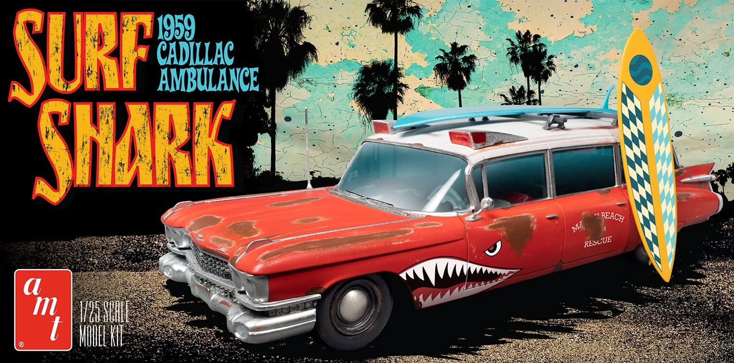 AMT Cadillac Ambulance 1959 1:25 Scale Model Kit Pack of 2