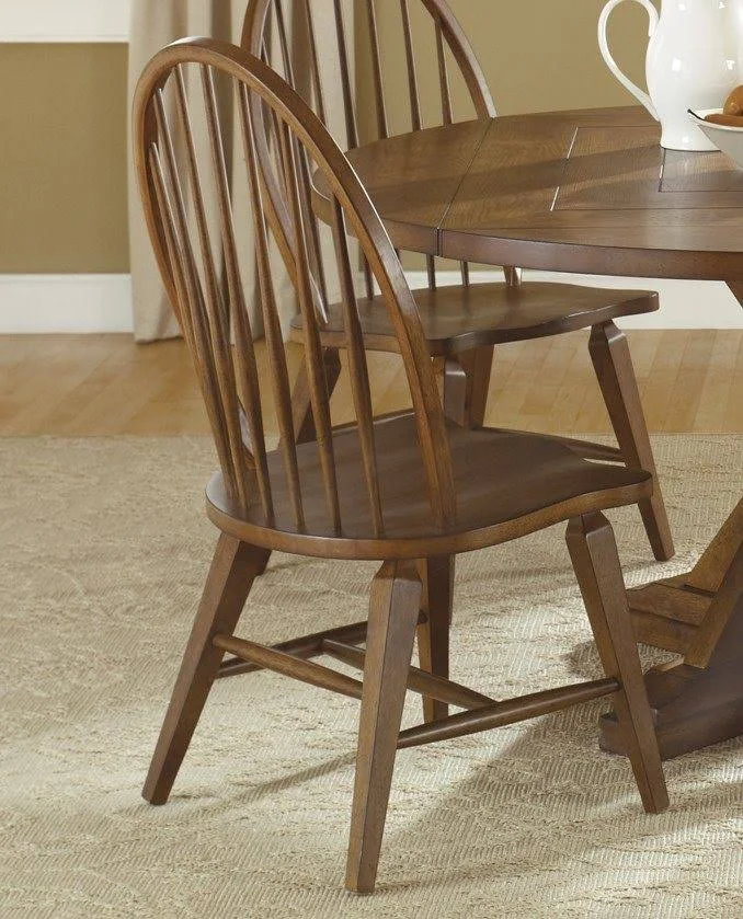 Liberty Furniture Hearthstone Windsor Back Side Chair in Oak, Medium Wood