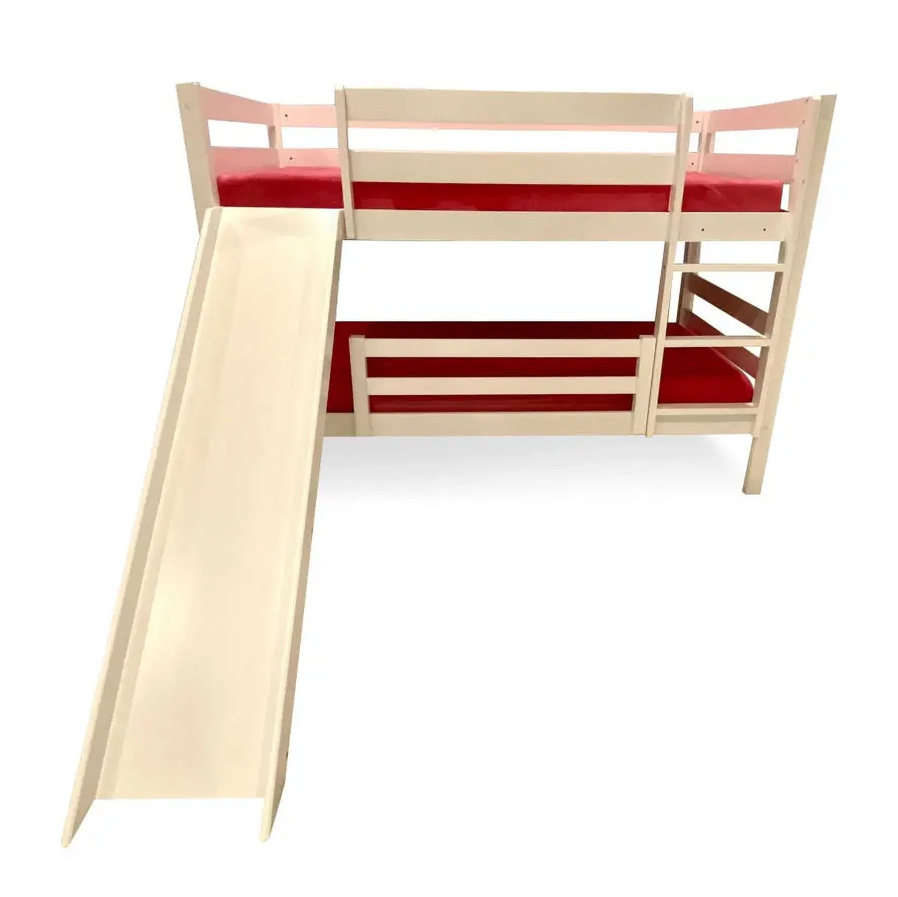 Cottage Kids Furniture Kids Bunk Bed with Slide and Bottom Guard Rail