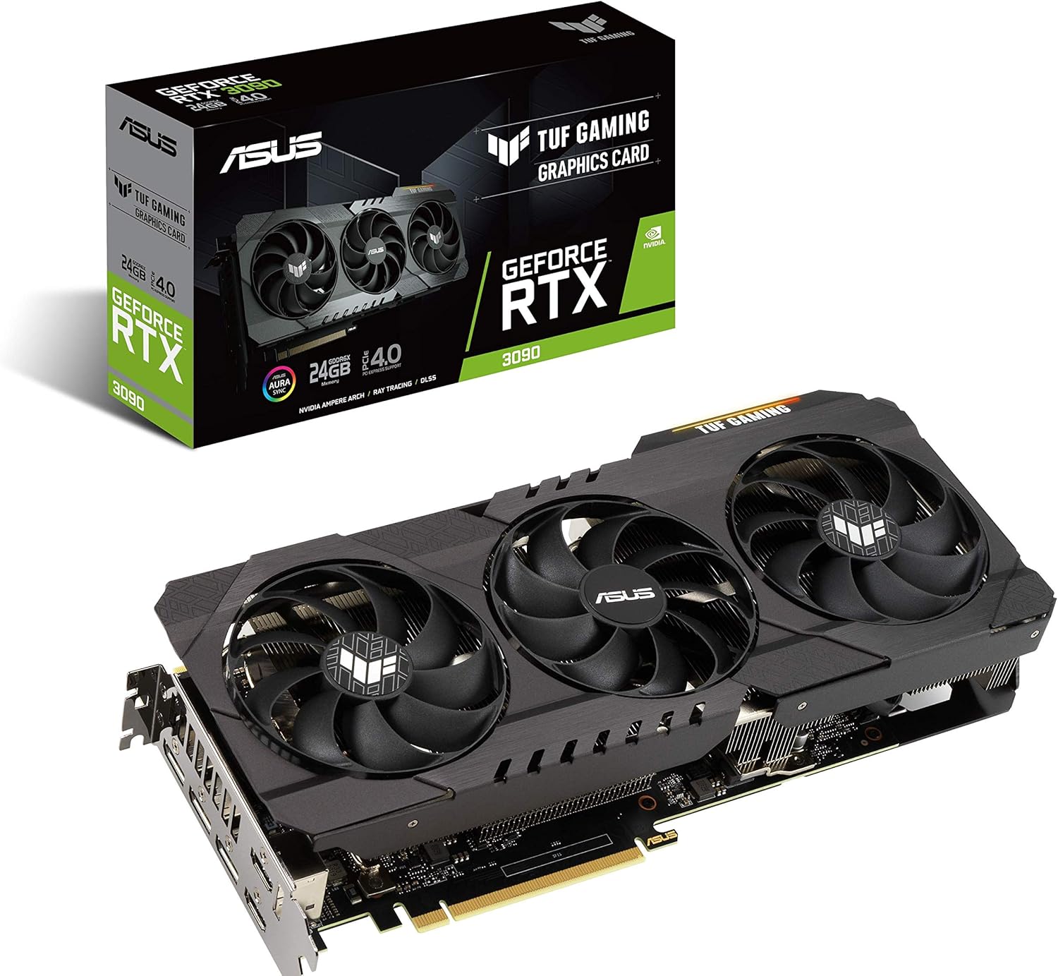 ASUS TUF Gaming NVIDIA GeForce RTX 3090 Graphics Card (PCIe 4.0, 24GB GDDR6X, HDMI 2.1, DisplayPort 1.4a, Dual ball Fan Bearings