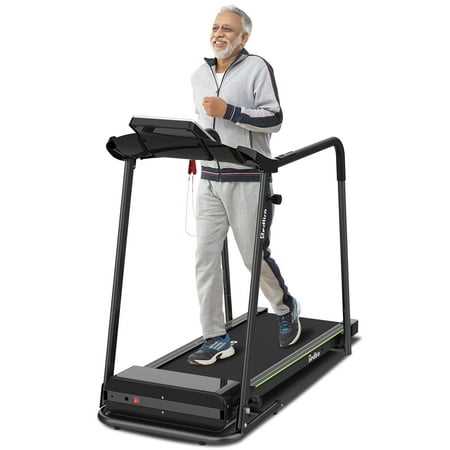 Redliro Folding Treadmill Walking Machine Heart Rate Sensor Handrails for Senior Recovery Home 2.25hp 300lbs, Size: One size, Green