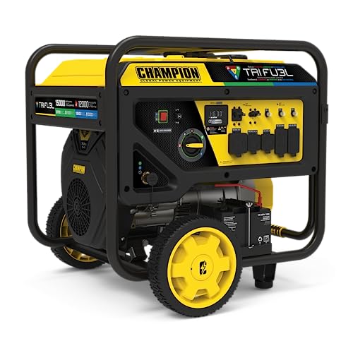 Champion Power Equipment 15,000-Watt Electric Start Tri Fuel Home Backup Portable Generator with CO Shield