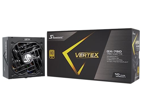 Seasonic Vertex GX-750 | 750W | 80+ Gold | ATX 3.0 & PCIe 5.0 Ready | Full-Modular | ATX Form Factor | Low Noise | Premium Japanese Capacitor |