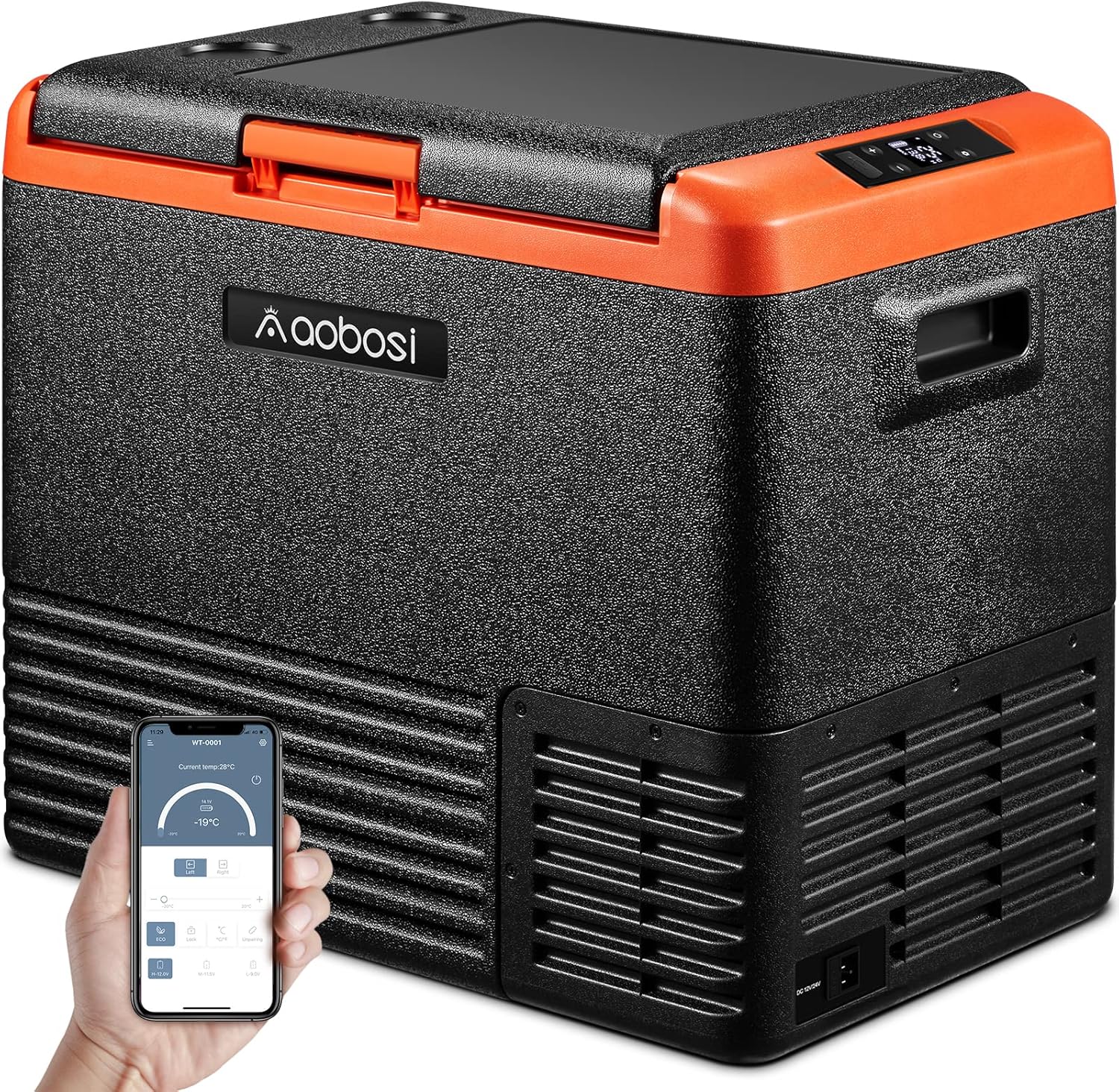 AAOBOSI 12 Volt Car Refrigerator 53 Quart (50L) RV Portable Refrigerator Freezer APP Control Car Fridge Cooler -4℉-68℉ Electric Compressor Cooler