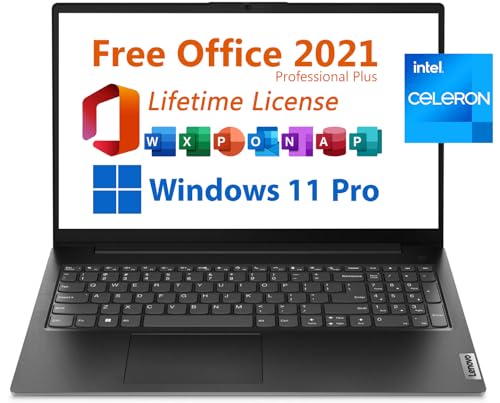 Lenovo V15 G2 Laptop, 15.6" FHD Display, Free Microsoft Office 2021 with Lifetime License, Dual-core Intel Celeron N4500, 8GB RAM, 256GB SSD