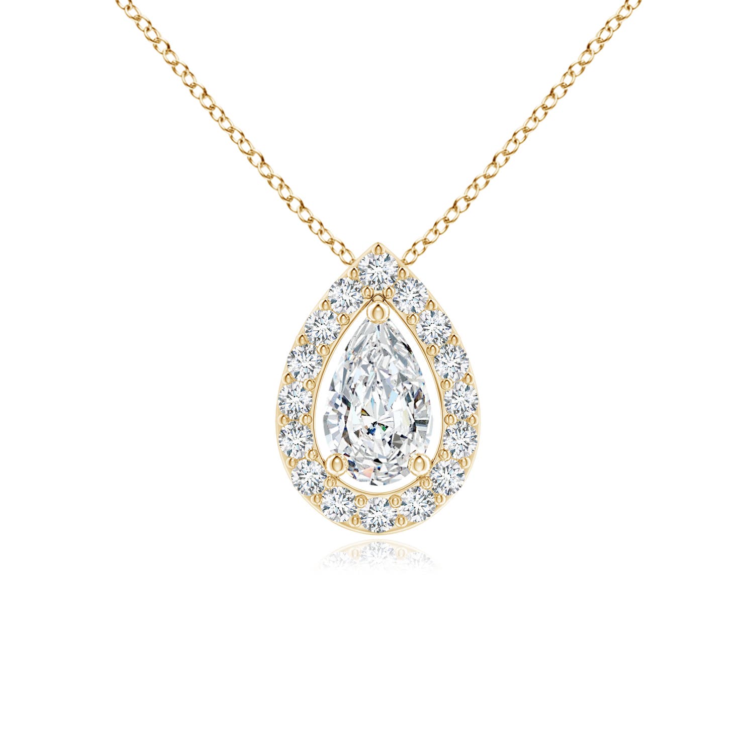 Angara Natural 0.18 ct Diamond Solitaire Pendant Necklace in 14K Yellow Gold for Women