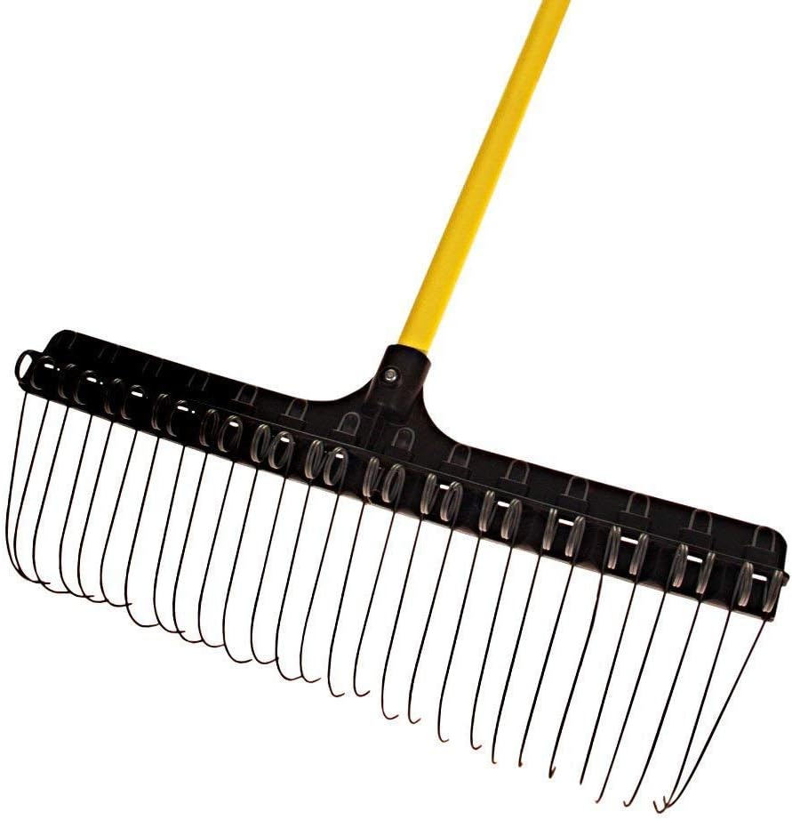 Groundskeeper II Rake, 21-inches Wide, 55-inch Fiberglass Handle (Pack of 6)