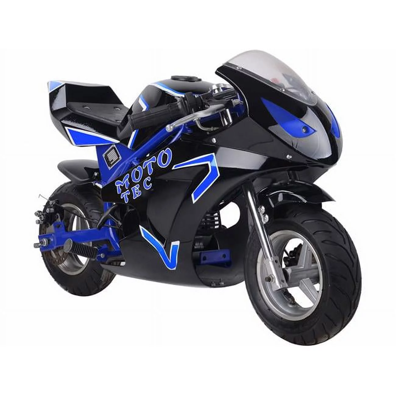 MotoTec MT-Gas-GT-Blue Gas Pocket Bike GT 49CC 2 Stroke - Blue - Curated Treasures Market