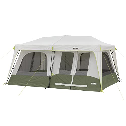 CORE Instant Cabin Tent | Multi Room Tent for Family | Large Pop Up Tent with Organization for Outdoor Camping Accessories | 4 Person / 6 Person / 8