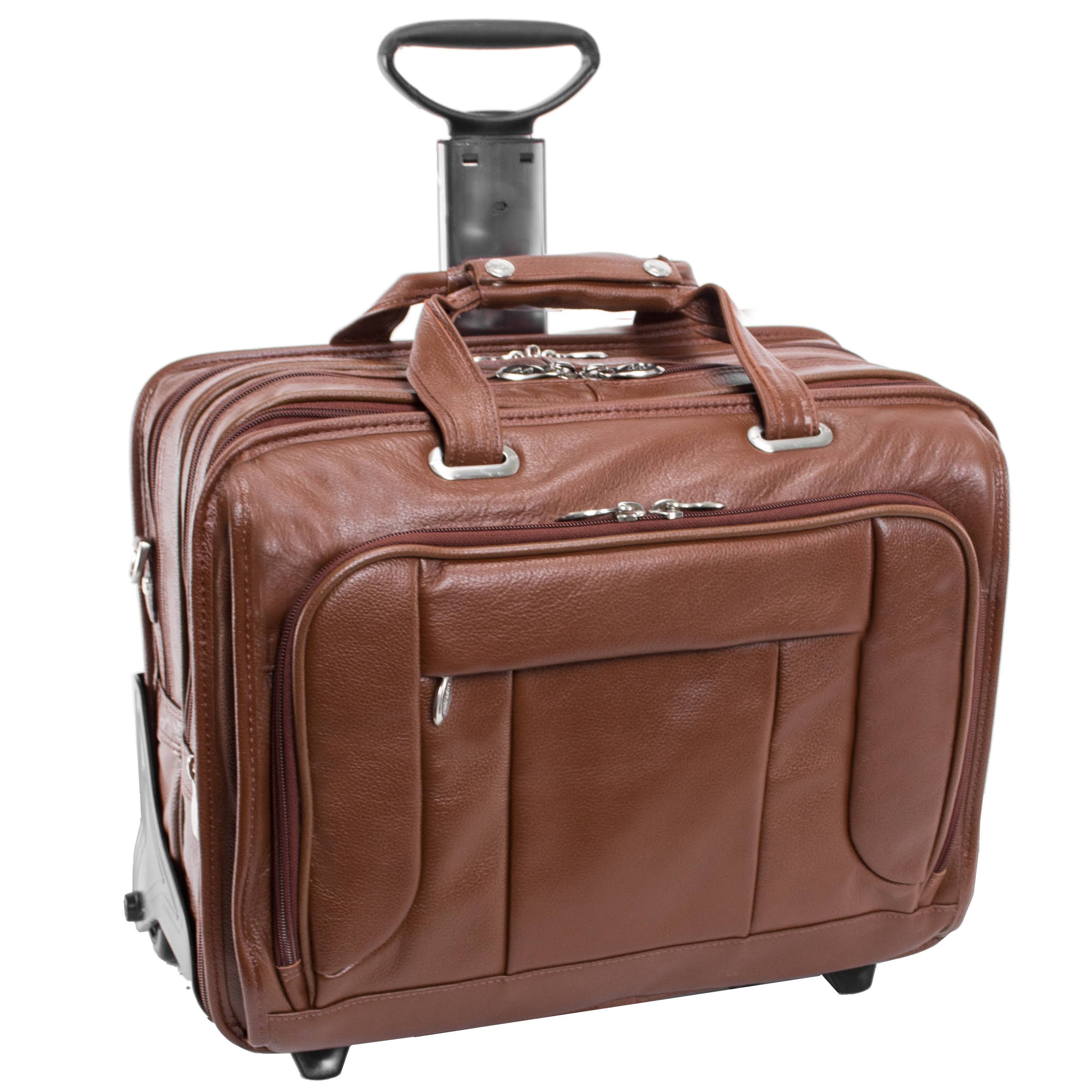 McKlein USA West Town Checkpoint-Friendly Wheeled Laptop Case, Brown