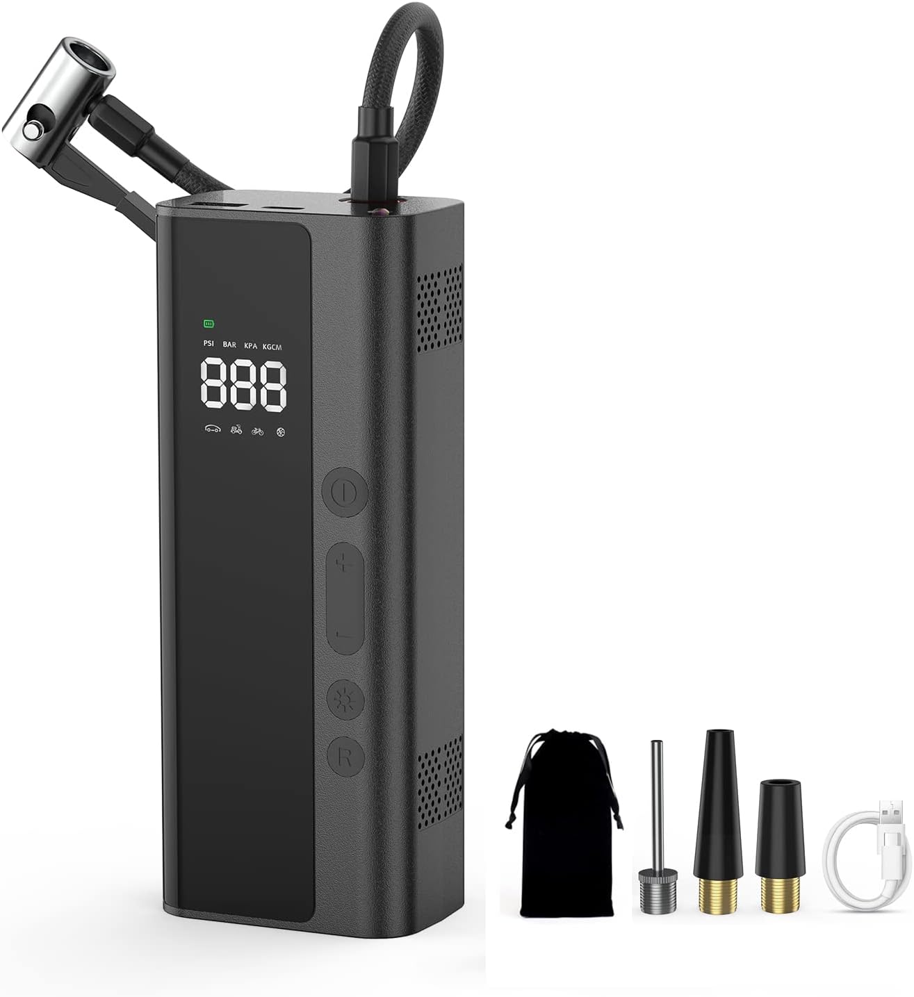 Tire Inflator Portable Air Compressor, 150Psi Cordless Air Pump for Car Tires with 6000mah Rechargeable Battery, Led Light for E-Bikes, Cars, Balls