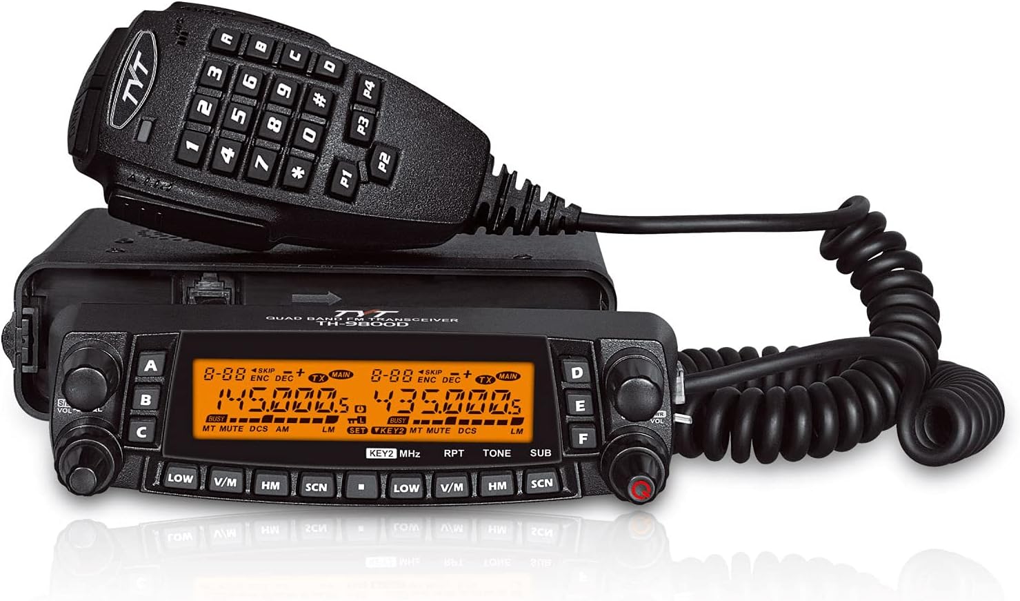 TYT TH-9800D Plus Version Quad Band Cross-Band 50W Mobile Transceiver Vehicle Radio Amateur Base Station, Cable/Software incl