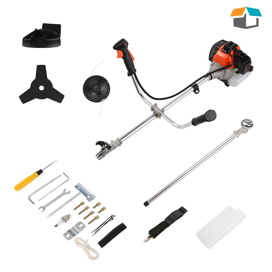 42.7cc Gas Weed Wacker, 2 in 1 Weed Eater 2-Cycle Gas Powered Grass Trimmer, Adjustable Straight Shaft Gasoline Powered Weed Eater