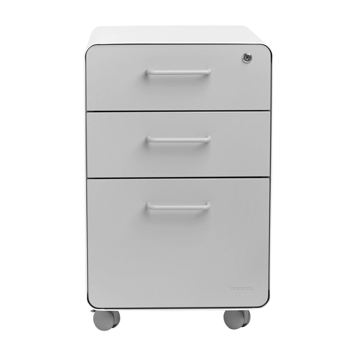 Poppin Stow 3-Drawer Vertical File Cabinet, LOCKING, Letter/Legal, Multicolor, 20x22D (101251)