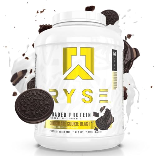 Ryse Loaded Protein Powder | 25g Whey Protein Isolate & Concentrate | with Prebiotic Fiber & MCTs | Low Carbs & Low Sugar | 54 Servings (Chocolate