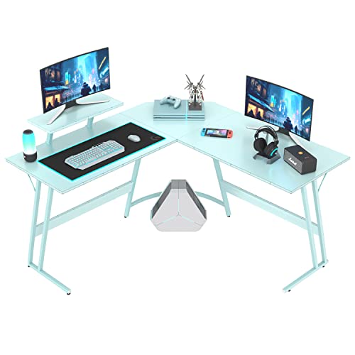 Homall L Shaped Gaming Desk Computer Corner Desk PC Gaming Desk Table with Large Monitor Riser Stand for Home Office Sturdy Writing Workstation